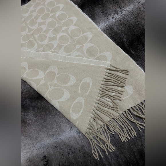 COACH Wool Blend Reversible Scarf. - Picture 8 of 8